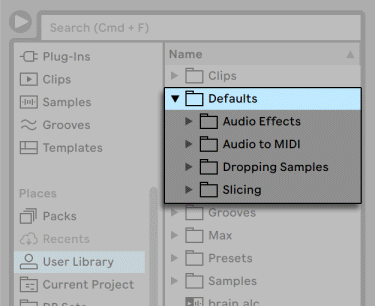 Файл:Ableton Live The The Default Presets folders in the User Library.png