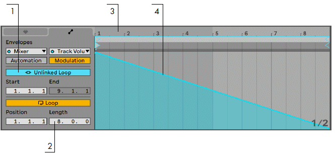 Файл:Ableton Live Using a Clip Envelope to Create a Fade-Out Over Several Repetitions of a Loop.png
