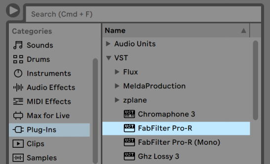 Ableton Live Plug-In Devices Are Available from the Browser’s Plug-Ins Label.png