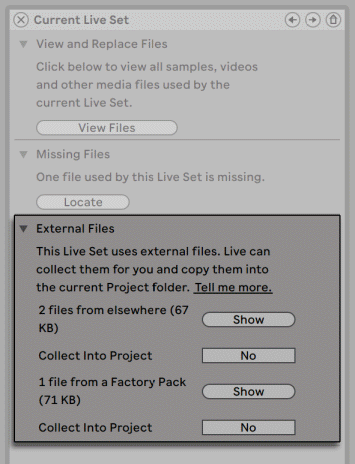 Файл:Ableton Live Options for Collecting External Files.png